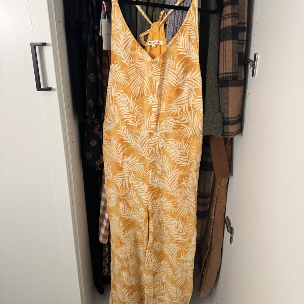 Rip Curl Mustard Palm Jumpsuit
